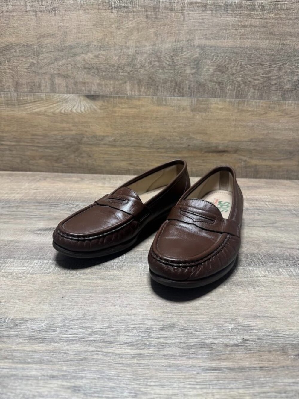 SAS Tripad Comfort Wink Brown Leather Penny Loafers Women's Size 10